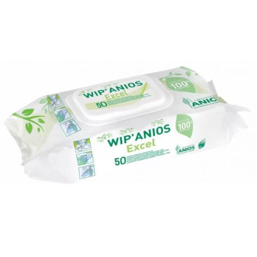 Lingettes désinfectantes Anios, Wip'Anios Excel (sachet de 50 lingettes)